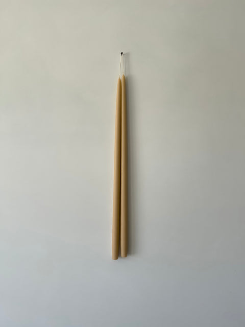 Pair of Hand-Dipped Taper Candles, Cafe Au Lait