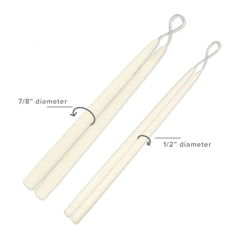 Pair of Hand-Dipped Taper Candles, Antique Gold