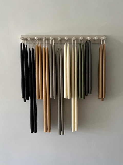 Pair of Hand-Dipped Taper Candles, Cashmere