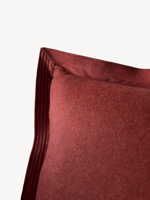 Cashmere & Wool Pillows with Quilted Leather Flange