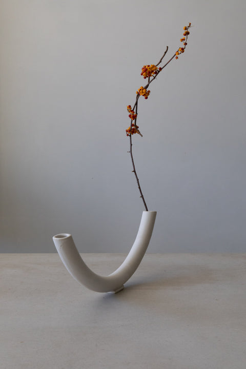 Tube Vase, White