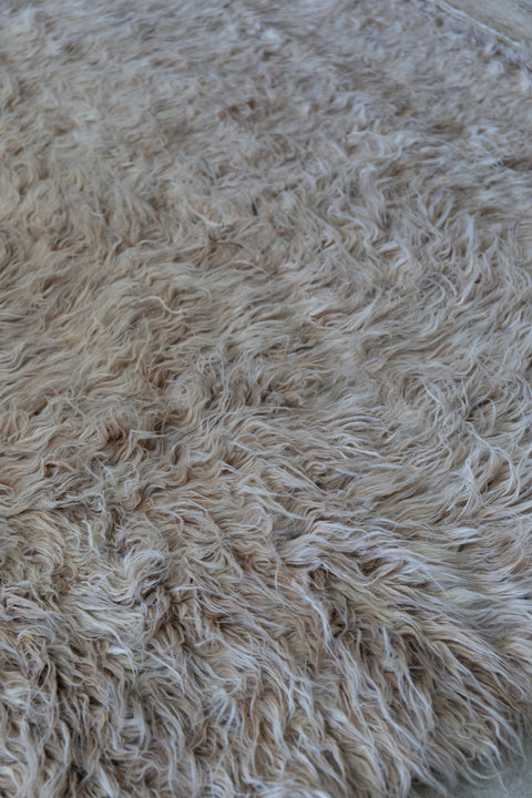 Morrocan Long Pile Rug, Natural Wool