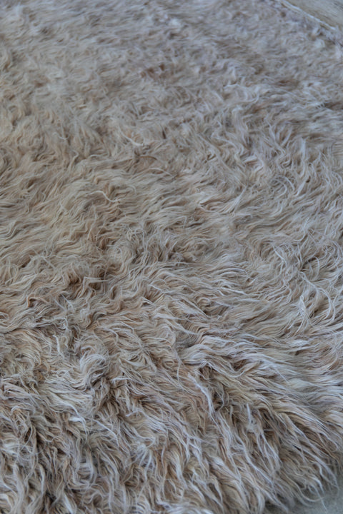 Morrocan Long Pile Rug, Natural Wool
