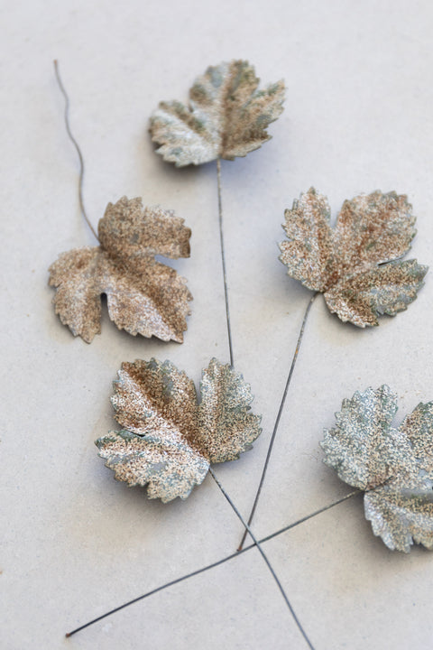 19th Century Leaf Décor, Flocked Maple