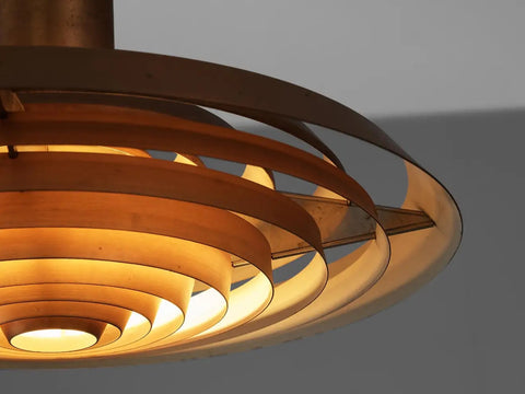 Poul Henningsen Copper "Plate" Pendant Lamp for Louis Poulsen