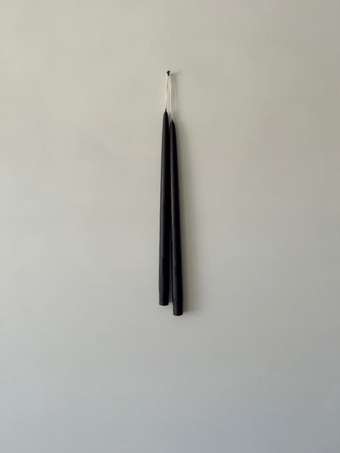 Pair of Hand-Dipped Taper Candles, Black