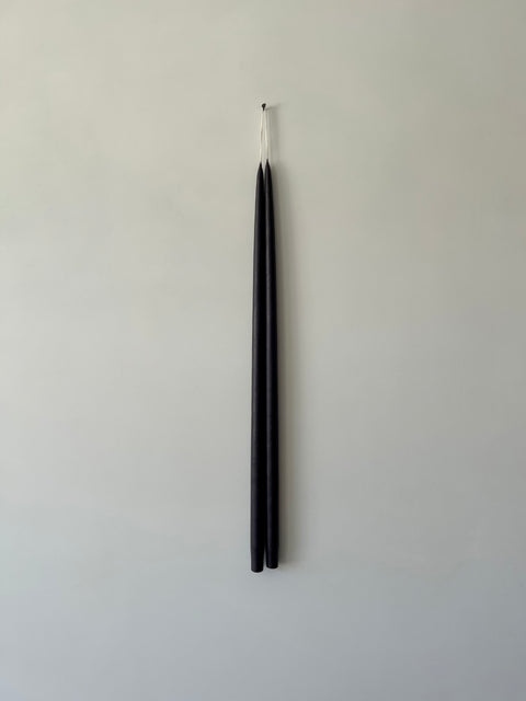 Pair of Hand-Dipped Taper Candles, Black