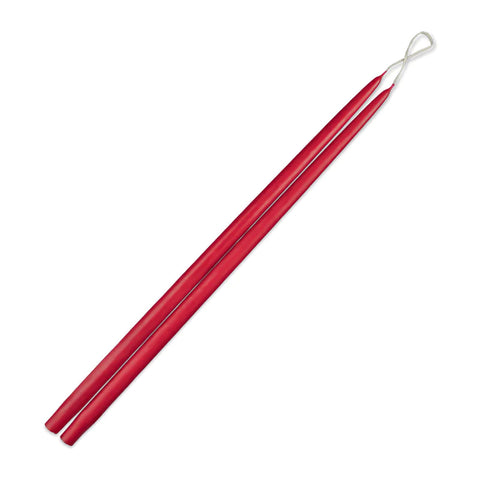 Pair of Hand-Dipped Taper Candles, Scarlet Red