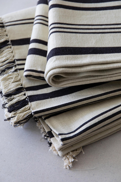 Striped Cotton Throw Blanket