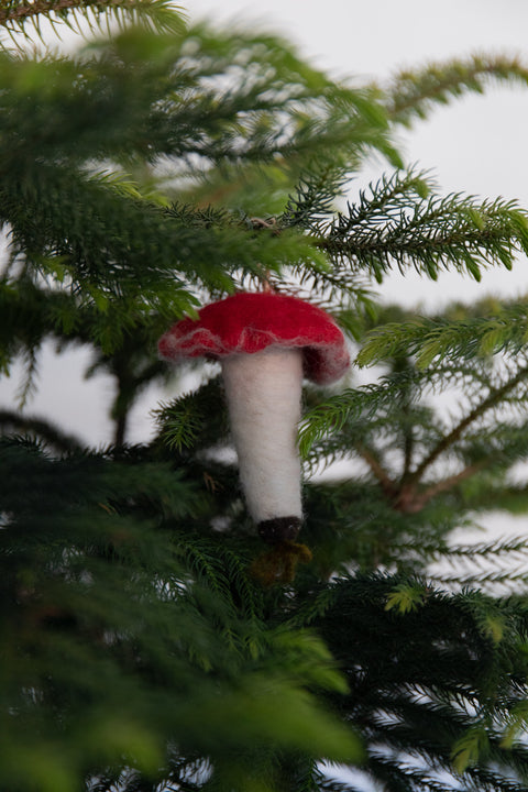 Wool Felt Mushroom Ornament