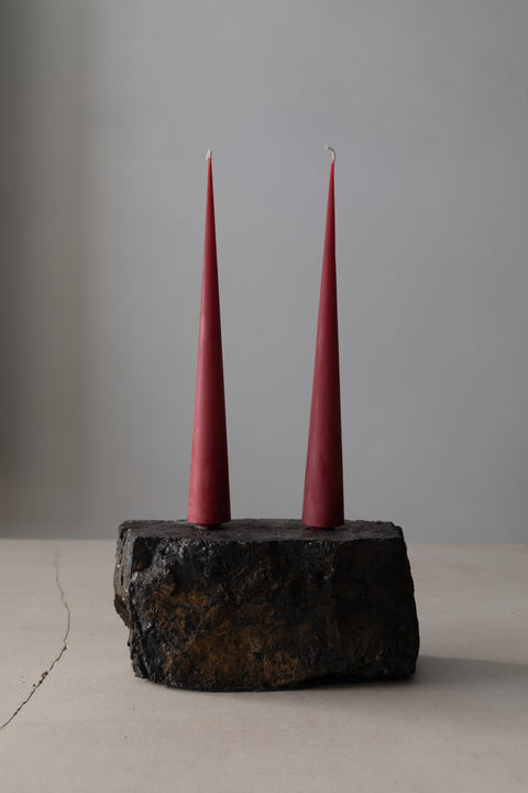 Pair of Cone Taper Candles, Bittersweet