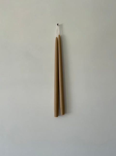 Pair of Hand-Dipped Taper Candles, Cashmere
